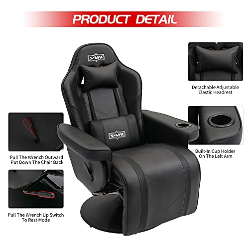 Black White X Large PU Leather Gaming Recliner Chair H911
