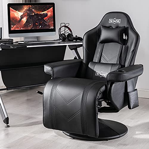 Black White X Large PU Leather Gaming Recliner Chair H911