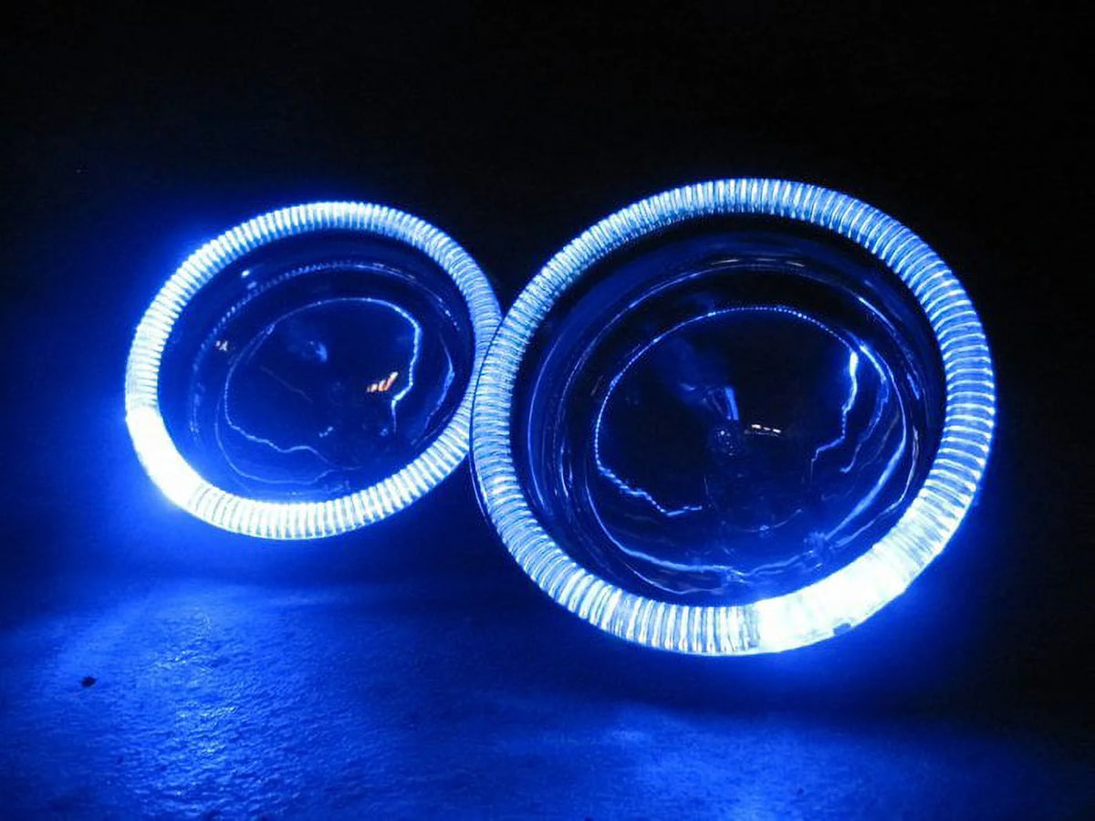 4x Blue LED Angel Eye Headlamp Halo Rings K6053