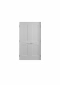 White Primed Double Prehung French Door with Black Hinges P8107