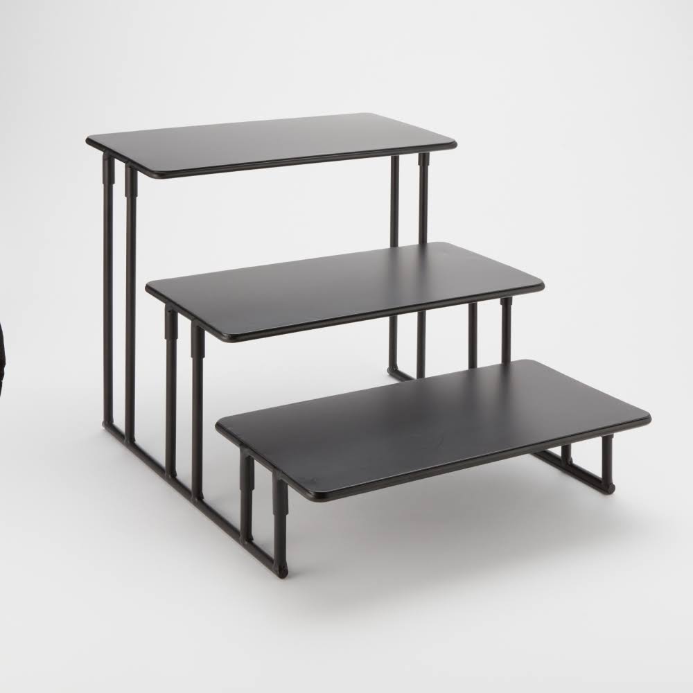 Black 3 Tier Rectangular Display Stand I52553