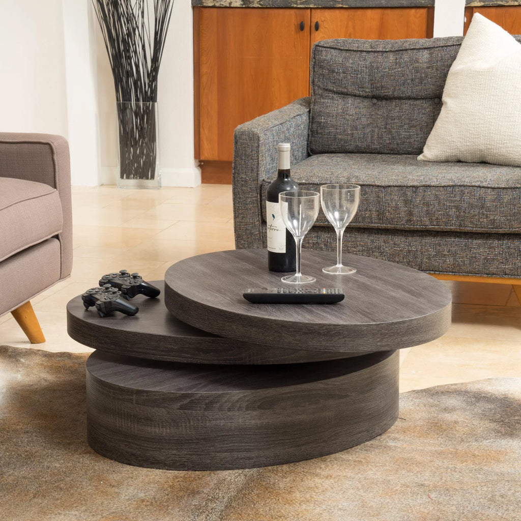 Oval Rotating Wood Coffee Table R451363