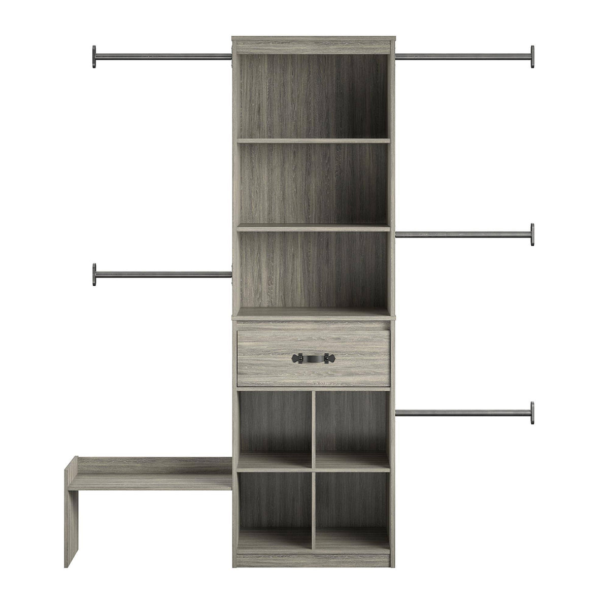 Grey Oak Kids Closet Organizer System Z269081