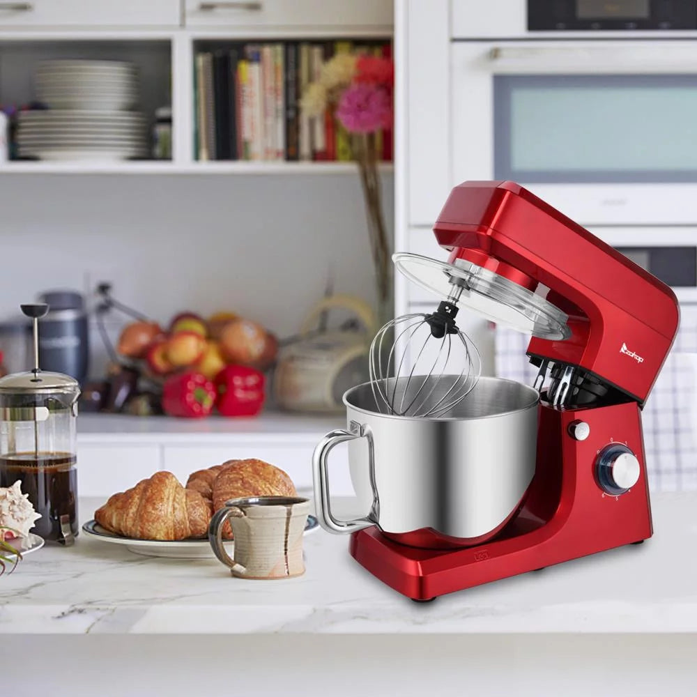Red 6 Speed Control 7.5QT Electric Stand Mixer with Stainless Steel Bowl L999