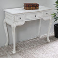 Antique White Hand Carved Writing Desk I1870