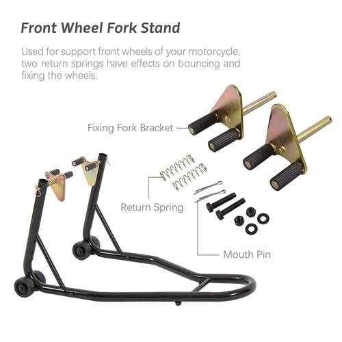 Motorcycle Front Wheel Lift Stand 485LBS Black L327948