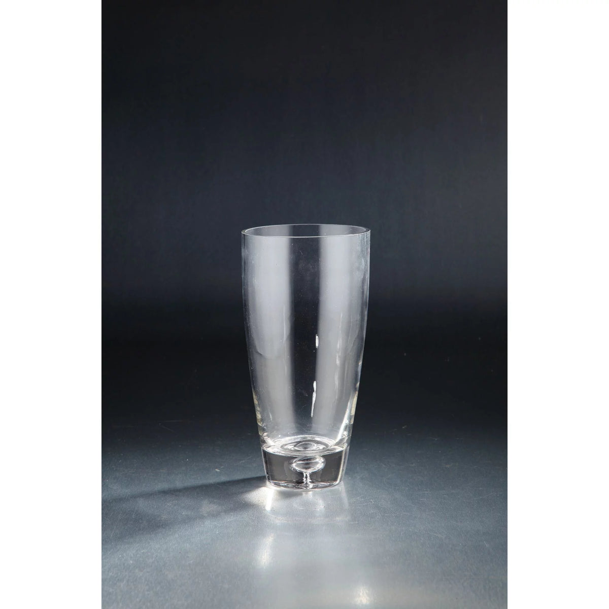 11" Clear Hand Blown Glass Cone Vase J2264