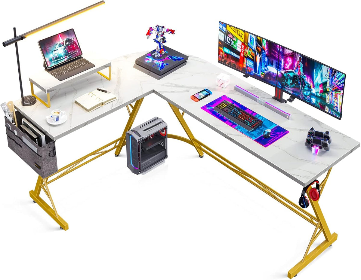 66" L Shaped Computer Desk with Monitor Stand B671321