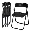Black 4 Pack Plastic Stackable Folding Chair U96622