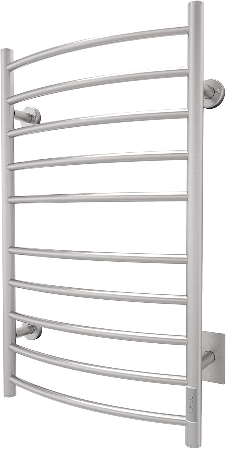 Towel Warmer with Timer Wall Mounted 10 Curved Bars Chrome I158816