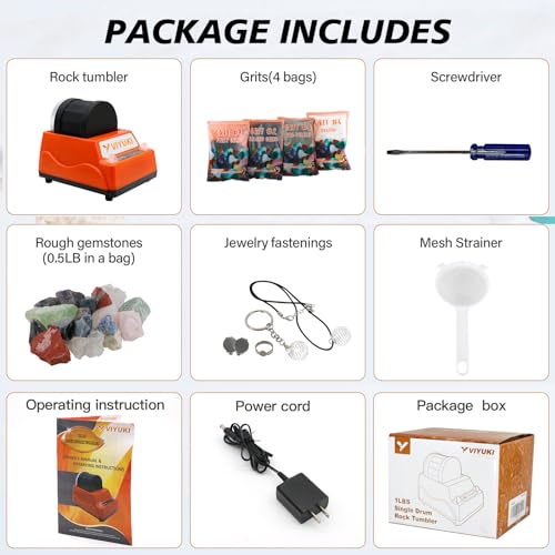 3LB Rock Tumbler Kit with Rocks and Grit G219