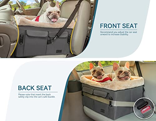 Washable Dog Booster Seat with Carrying Case (Small, Tan) M192