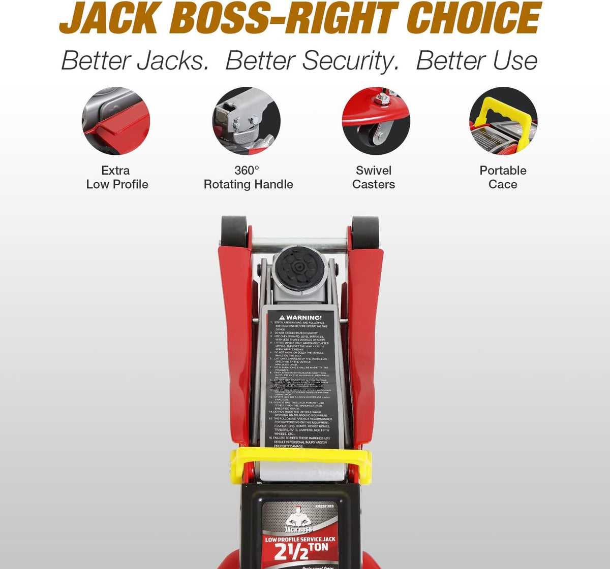 Red 2.5 Ton Hydraulic Floor Jack with Storage Case D643