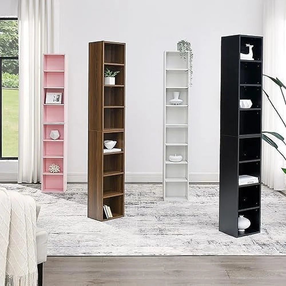 8-Tier 70.9 Inch Tall Narrow Bookshelf with Adjustable Shelves I4360