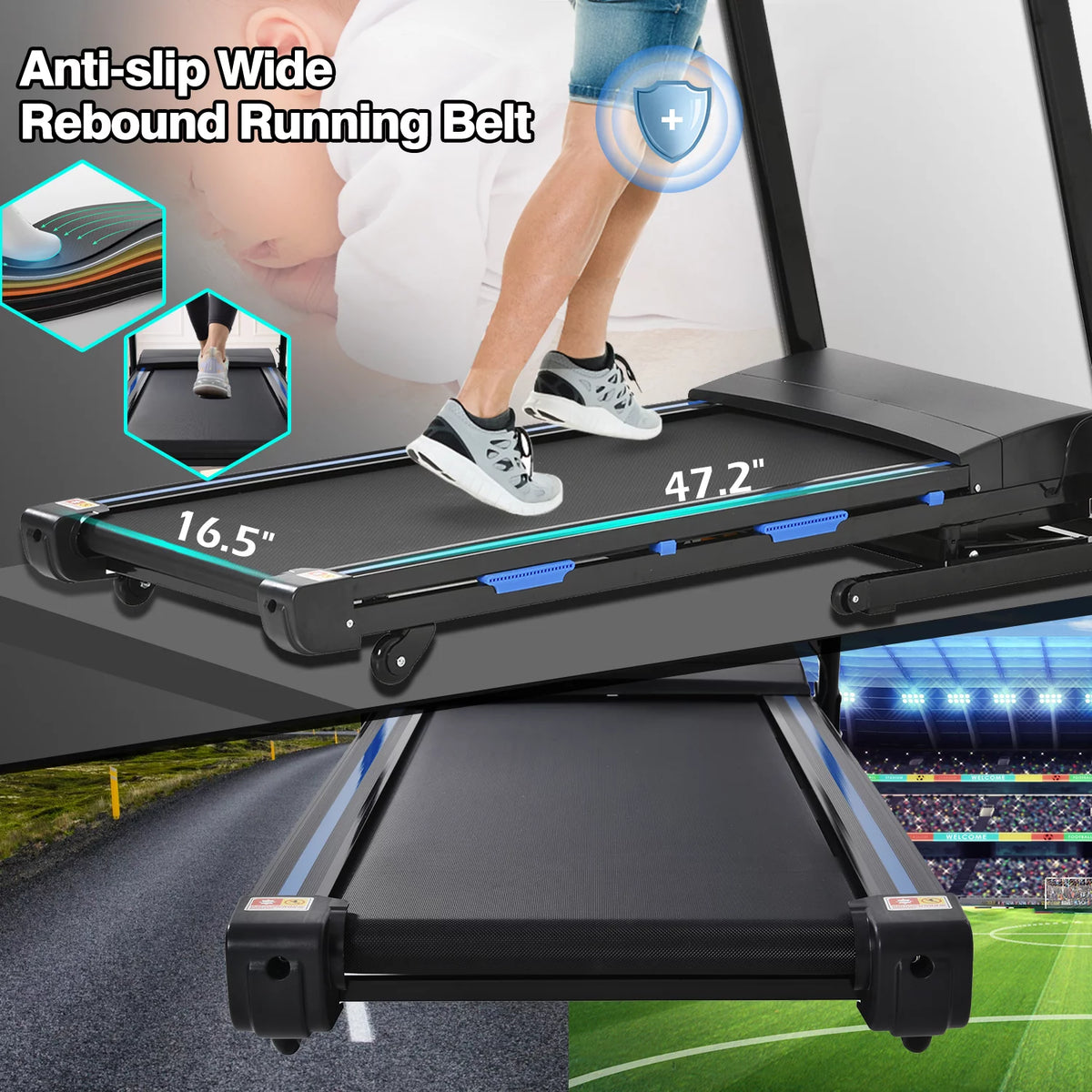 3.5HP Folding Electric Treadmill with Auto Incline R227