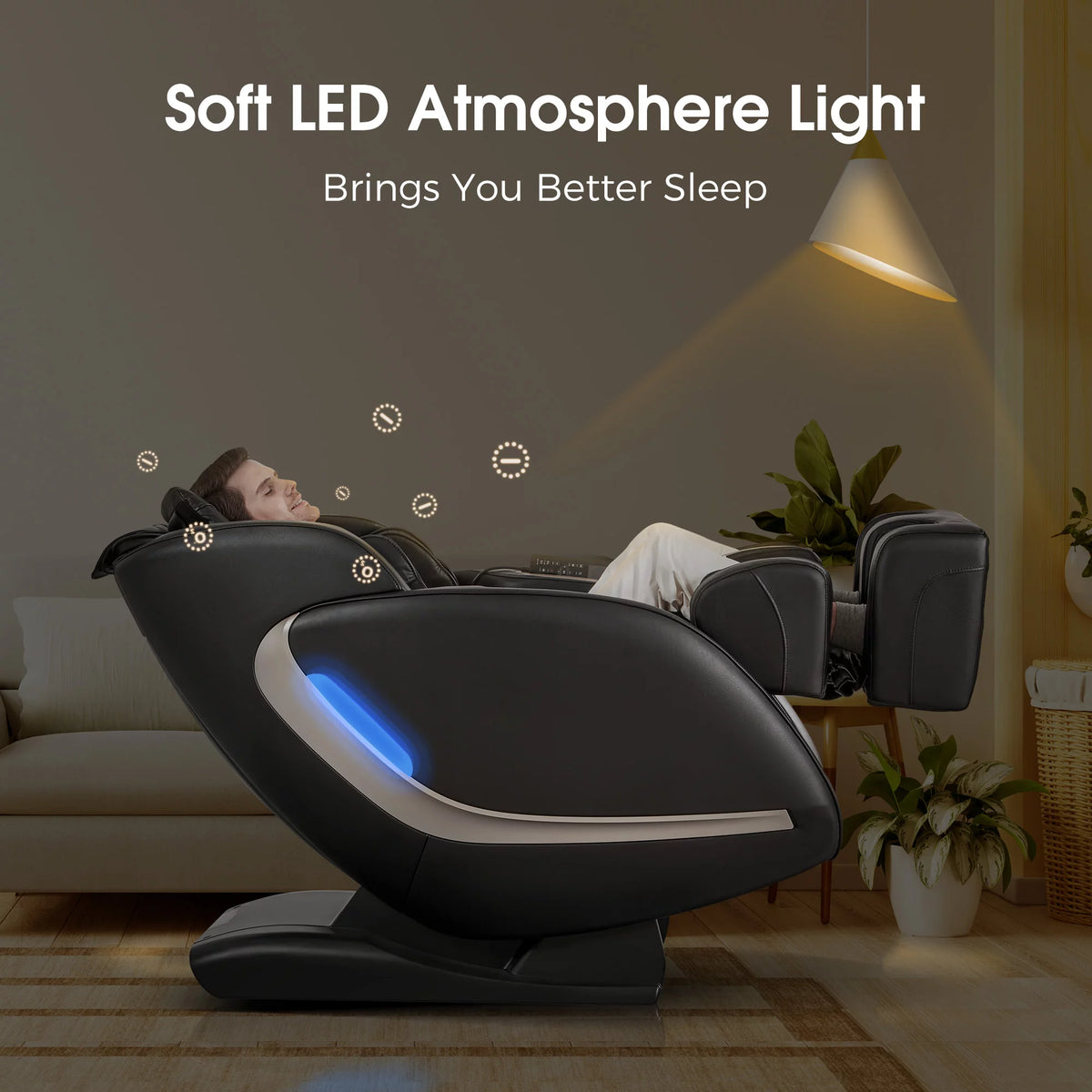 4D Full Body Massage Chair Zero Gravity Shiatsu Recliner with Heat Black H211