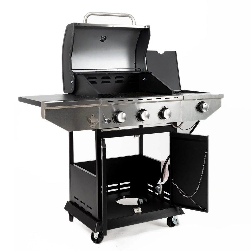 Charcoal BBQ Grill with Wheels and Storage Holder, 28 Inch G592755