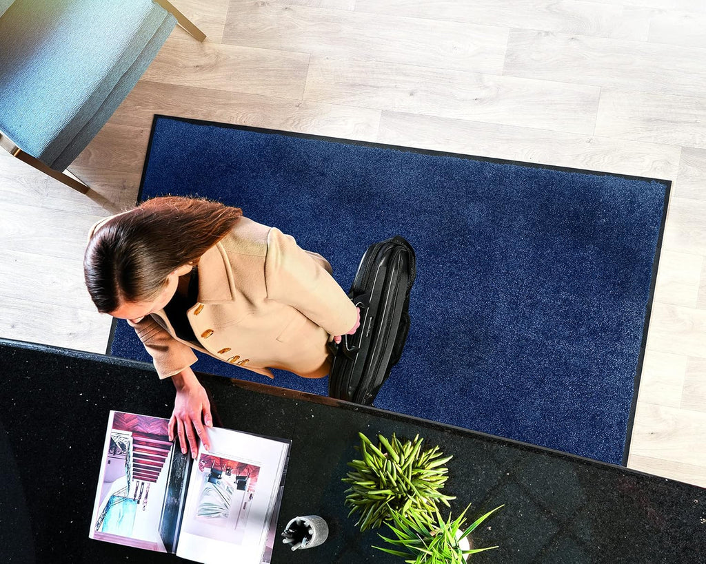 45 W x 95 L Navy Nylon Entrance Floor Mat with Rubber Backing M114600