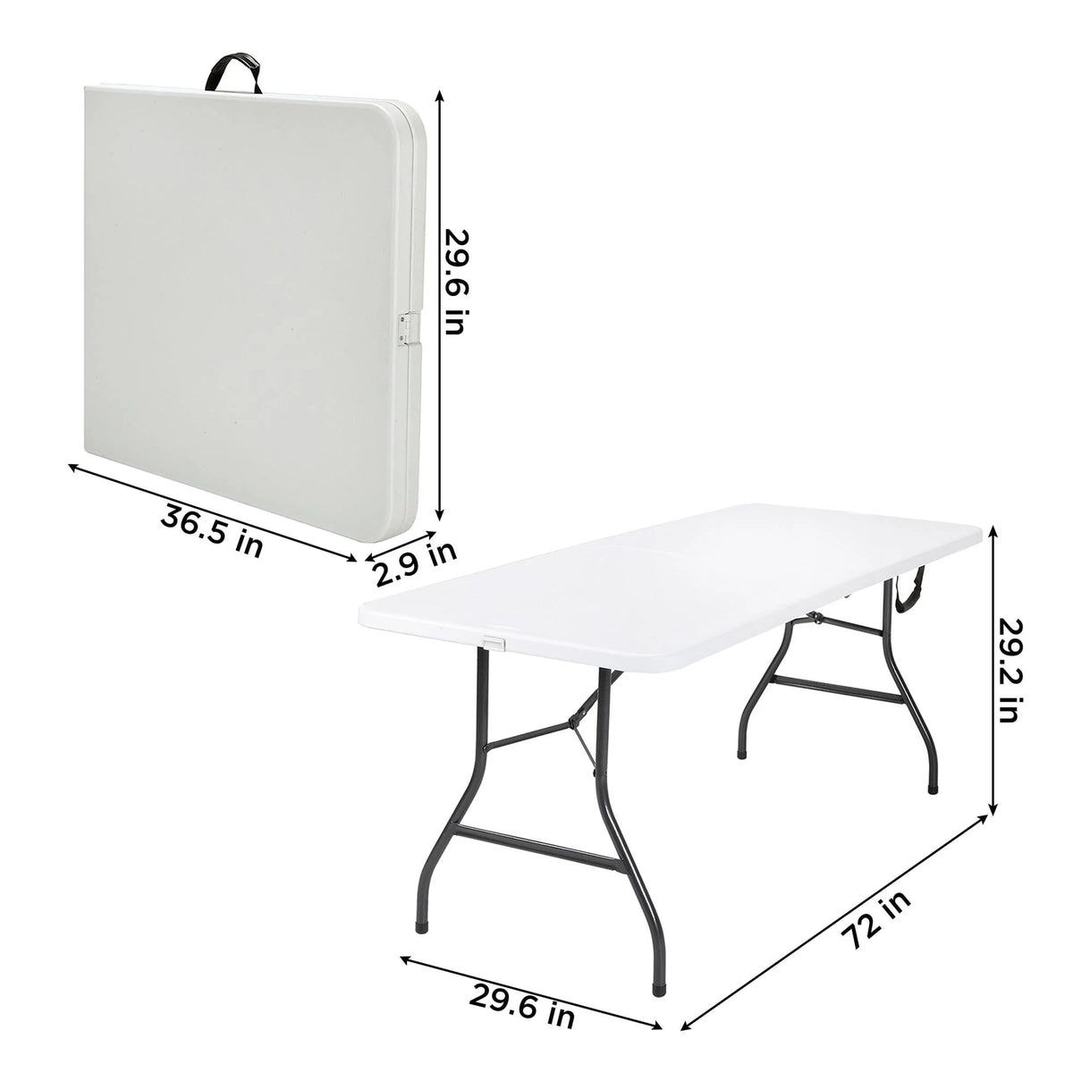 6 Foot Folding Table White Speckle G73487
