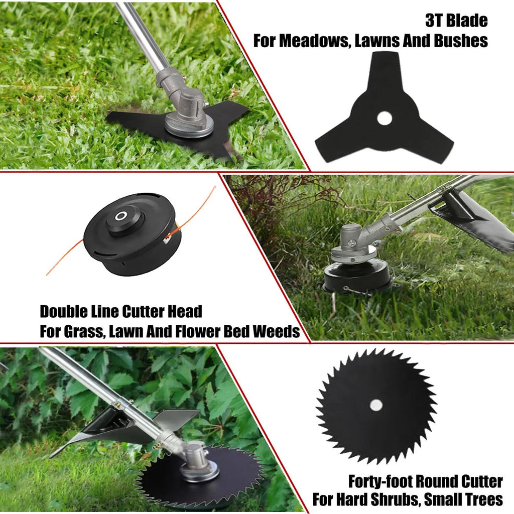 58cc Gas Powered 4-in-1 String Trimmer with 4 Detachable Head G6835