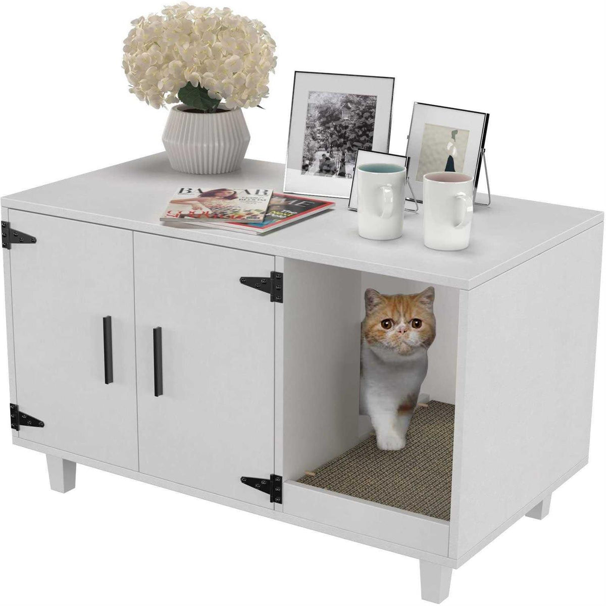 Cat Litter Box Enclosure with Scratch Pad Z23388
