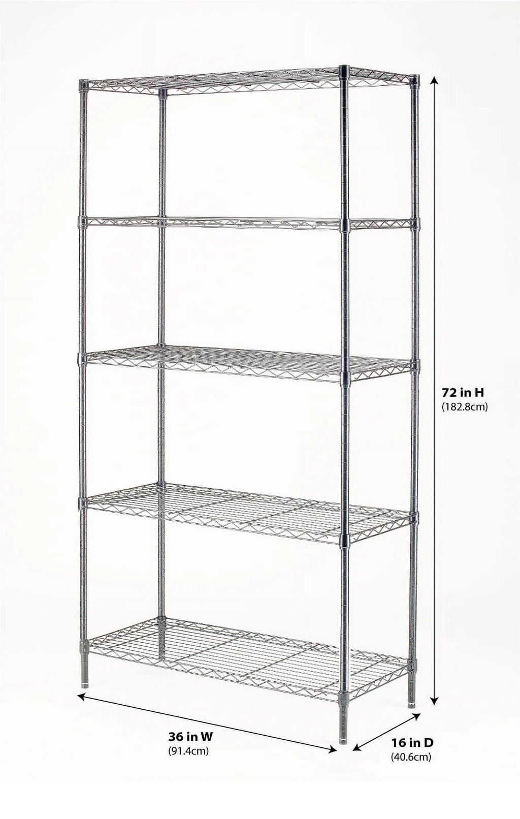 Chrome Wire 5-Tier 1750lb Capacity T8489