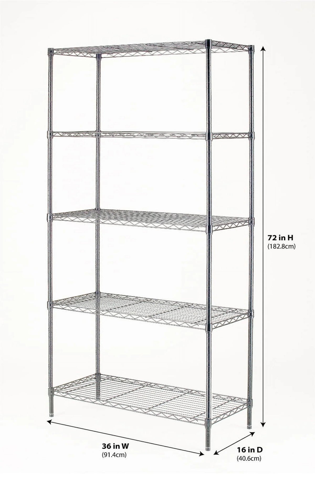Chrome Wire 5-Tier 1750lb Capacity T8489
