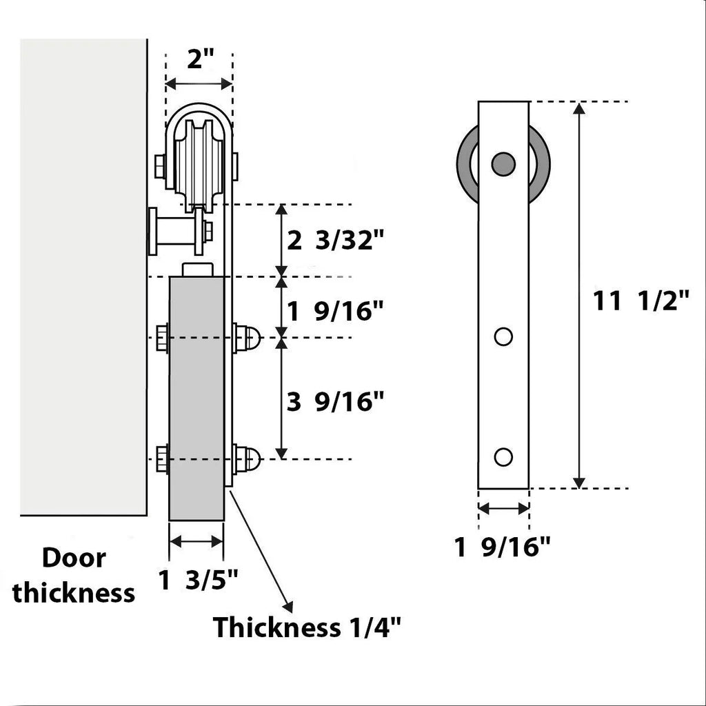 Double Barn Door 36 x 80 inches with Frosted Glass F55115