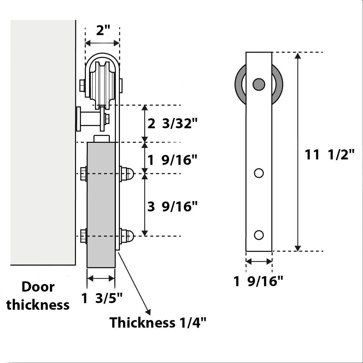 Double Barn Door 36 x 80 inches with Frosted Glass F55115