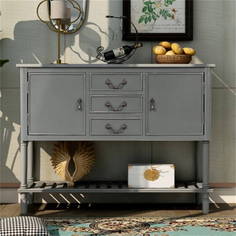 Blue Console Table with 3 Drawers G425