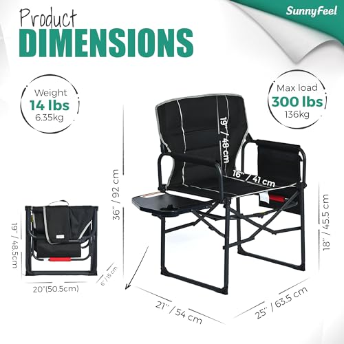 Oversized Portable Folding Camping Chair with Side Table Z59688