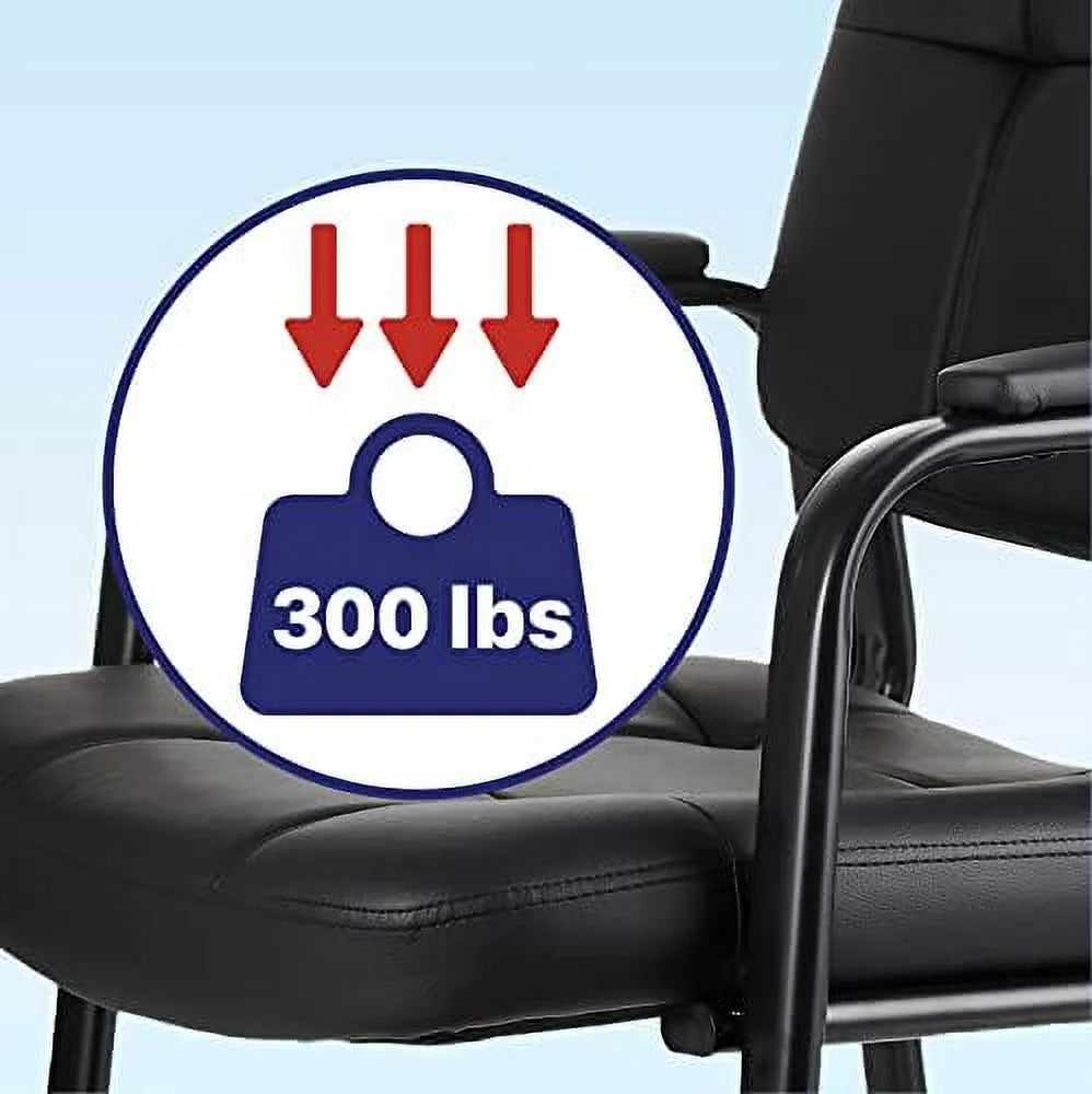 Black Bonded Leather Guest Chair 4 Pack F161
