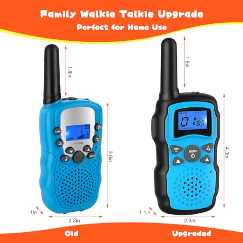 2 Pack Pink Purple Rechargeable Walkie Talkies with USB Charger 6000mAh Battery Flashlight Lanyard M905