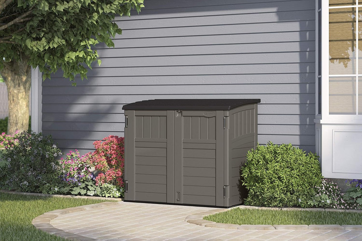 Natural Wood-Like Resin Horizontal Storage Shed E79548