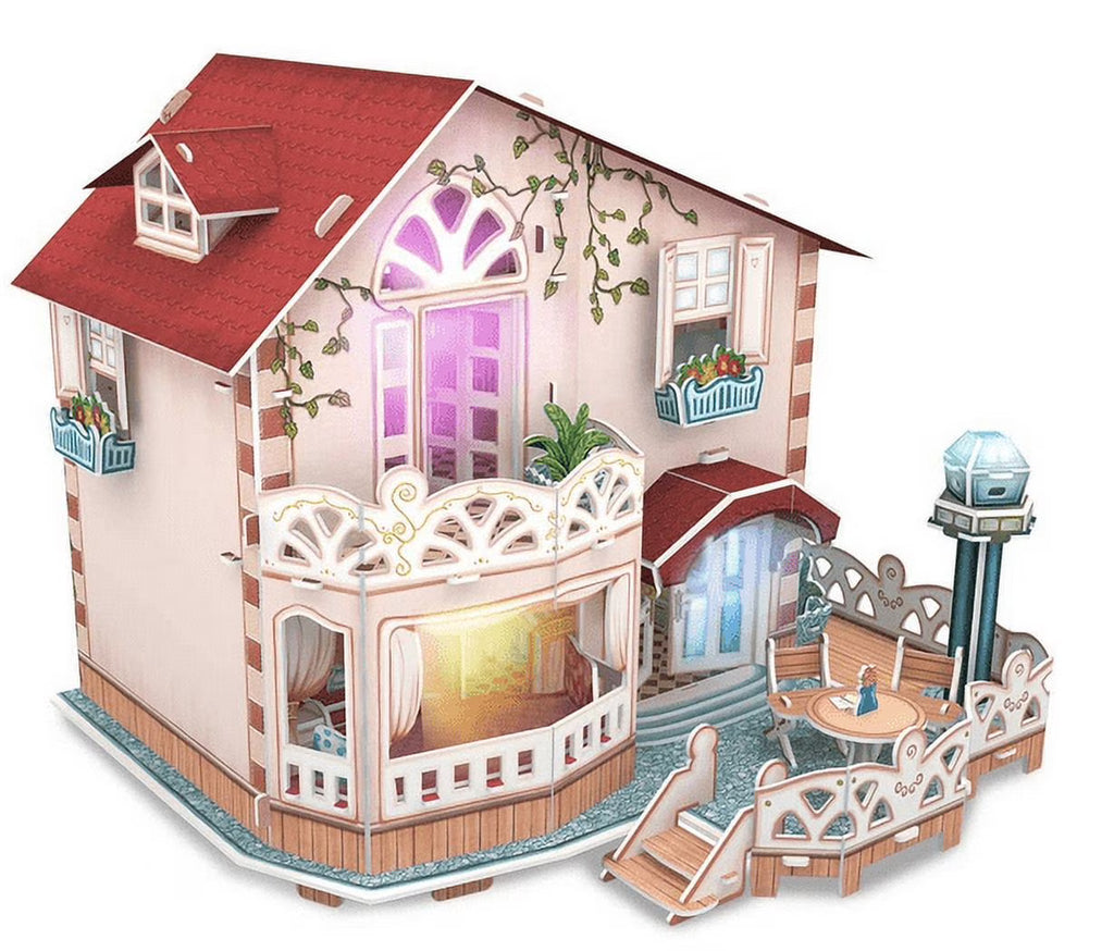 Dollhouse Bungalow with LED Light 11.4"x10"x10" R342071