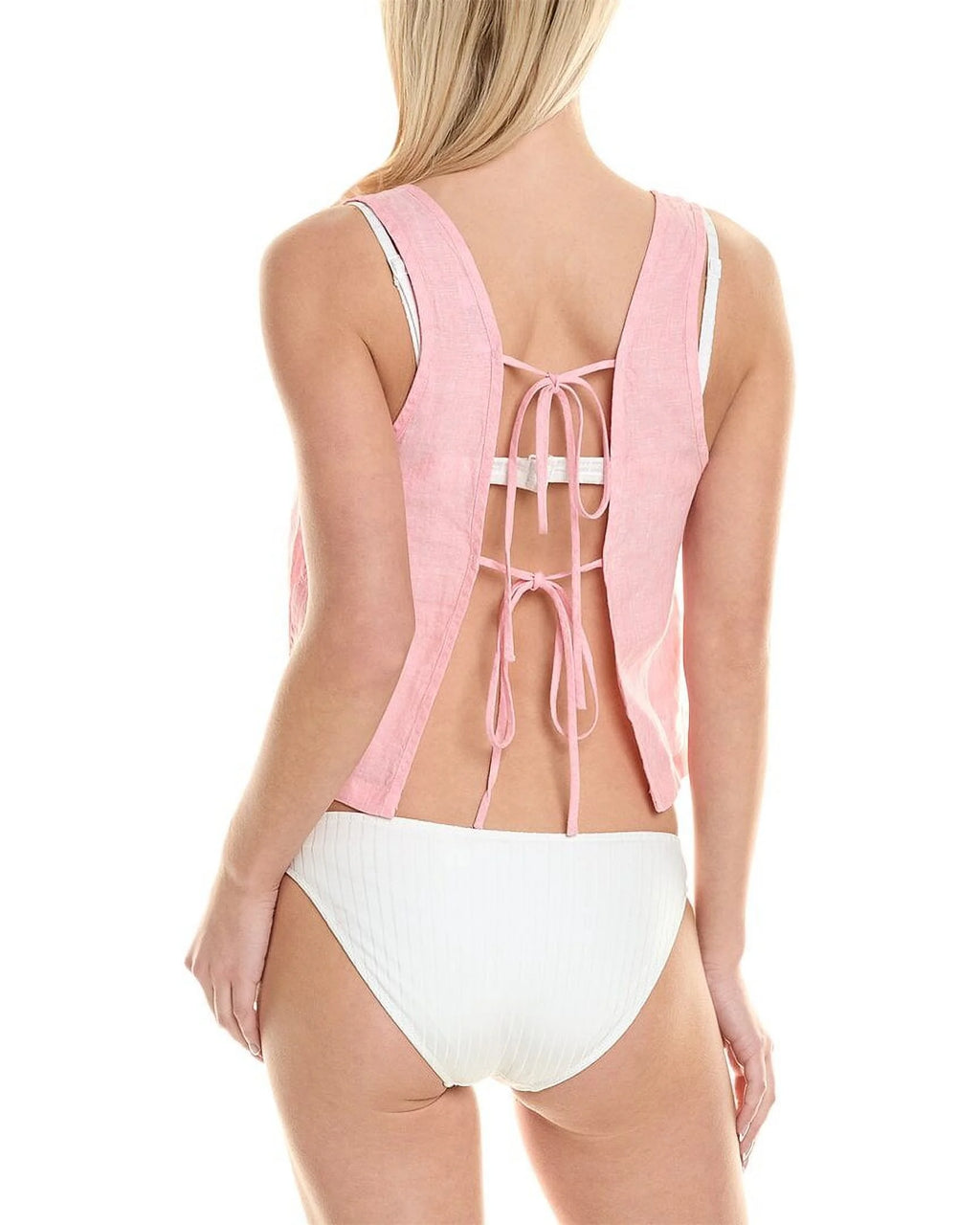 Pink Linen Tank H230344