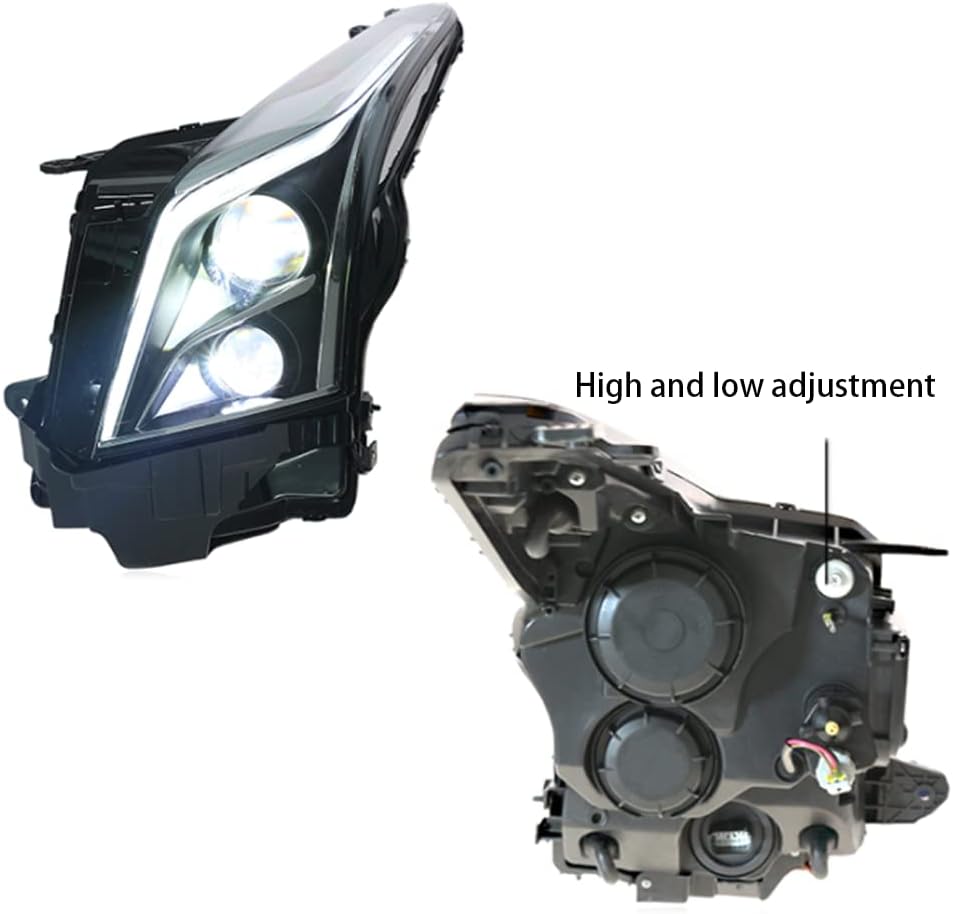 LED Headlights Assembly with Red Demon Eyes and Sequential Turn Signal Y144