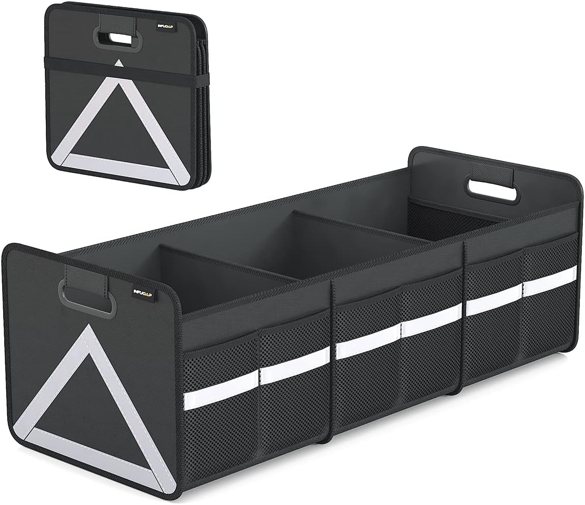 Foldable Trunk Organizer with Reflective Stripe, Pack of 2 J882