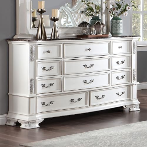King-Size Wood 5-Piece Bedroom Set with Button-Tufted Headboard P72592