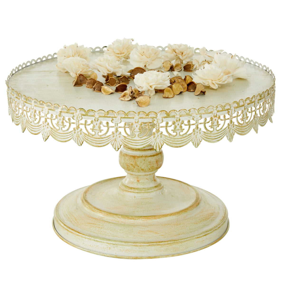 Brown White Metal Cake Stand C194472