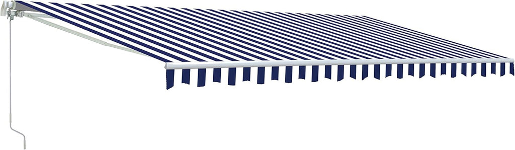 Red/White Stripe Retractable Motorized Patio Awning, 20' x 10' X2369