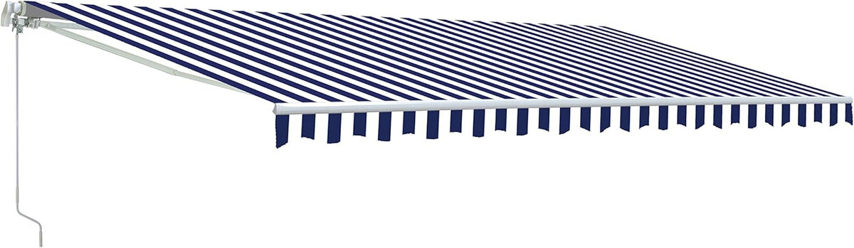 Red/White Stripe Retractable Motorized Patio Awning, 20' x 10' X2369