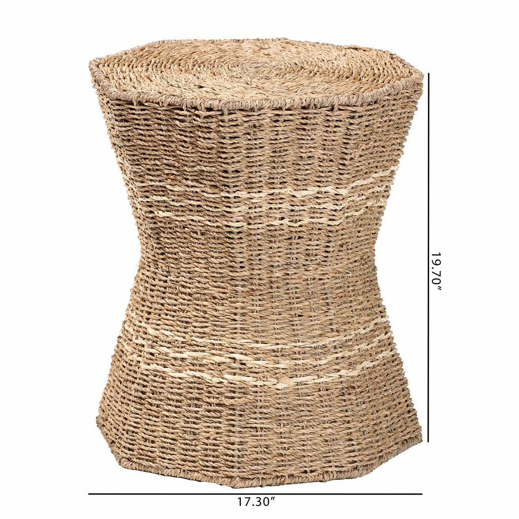 Natural Brown Seagrass End Table E973