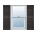Custom Cathedral Top Center Mullion Open Louver Shutters with Shutter-Loks Per Pair F456318