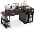 Extra Large Computer Desk with Storage Shelf and Cabinet, Dark Walnut K277117