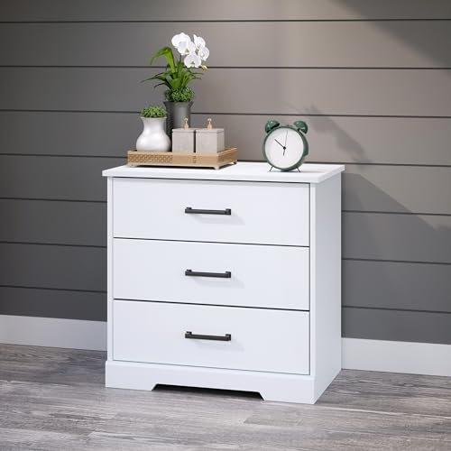 Black 3 Drawer Tall Nightstand A69971