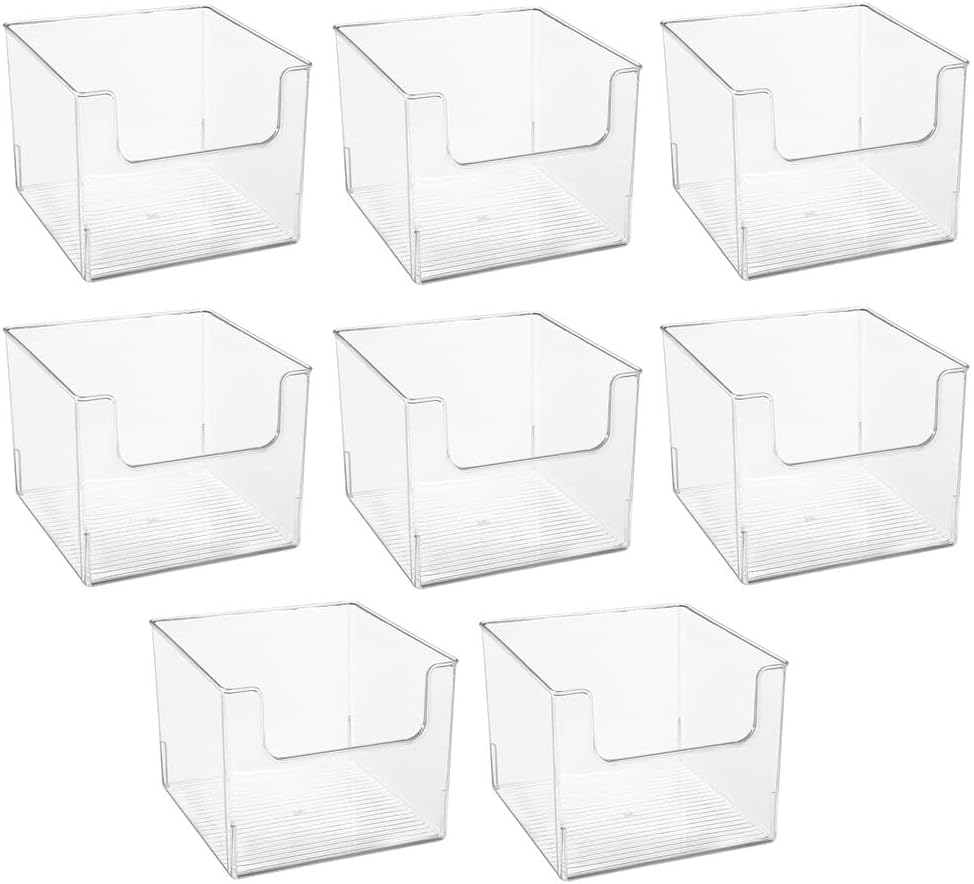 Clear Plastic Storage Organizer Bin 8 Pack Y53949