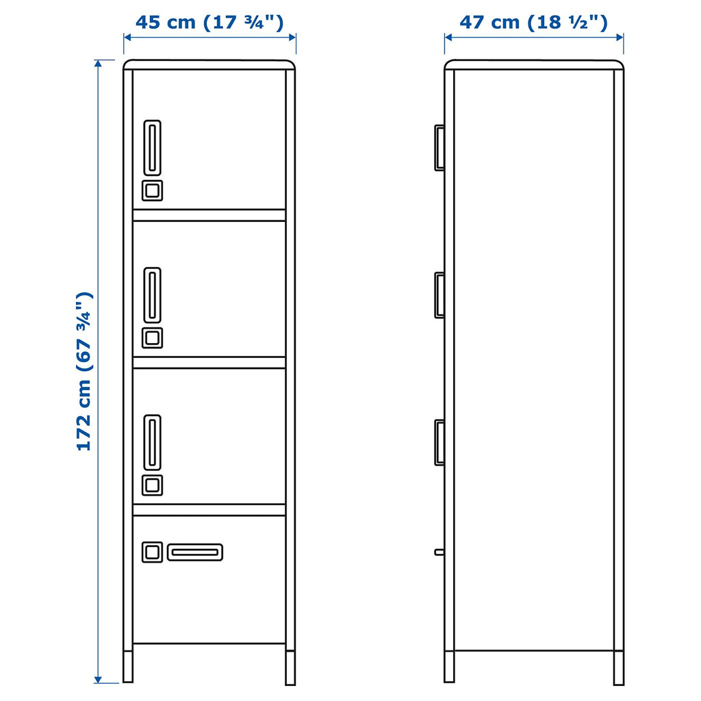 Beige High Cabinet with Drawer and Doors L86733