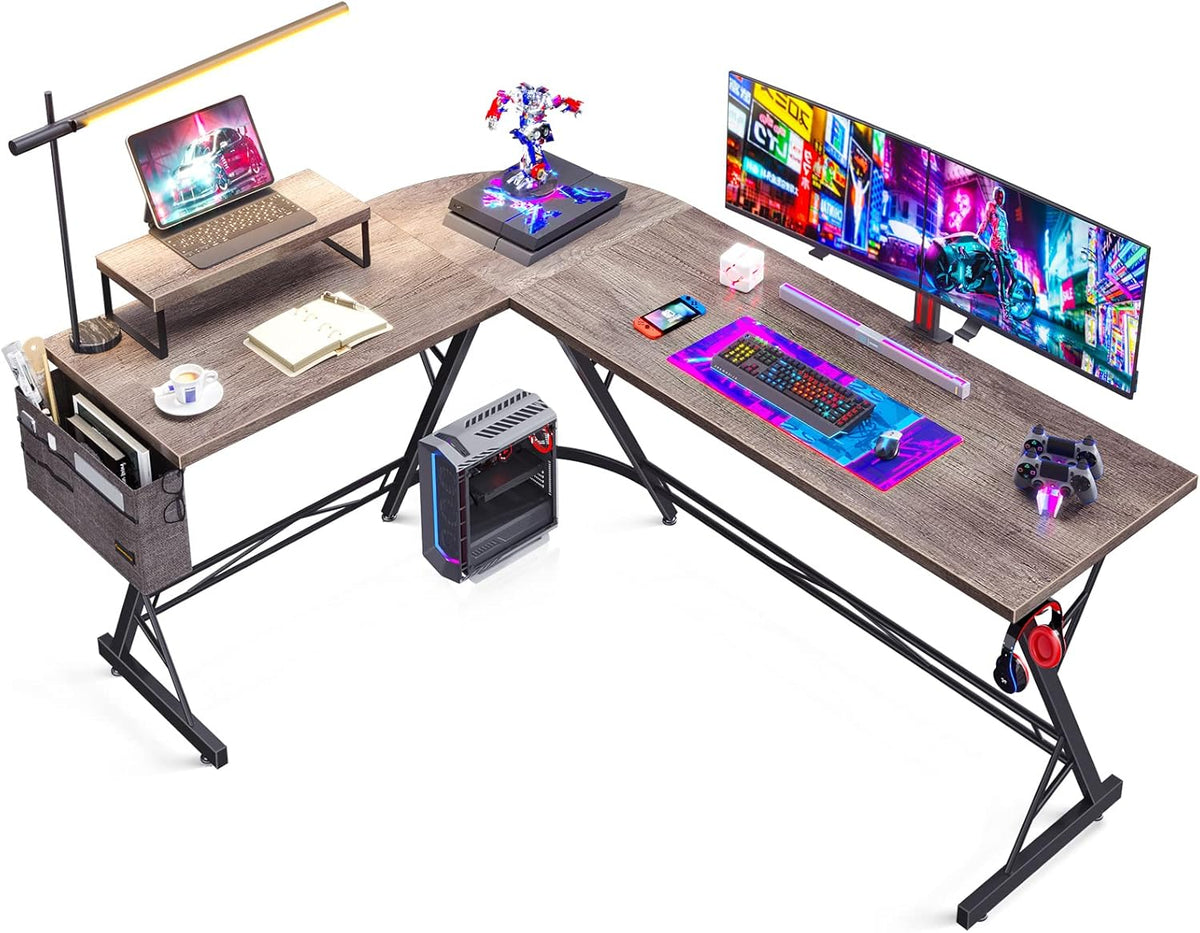 66" L Shaped Computer Desk with Monitor Stand B671321