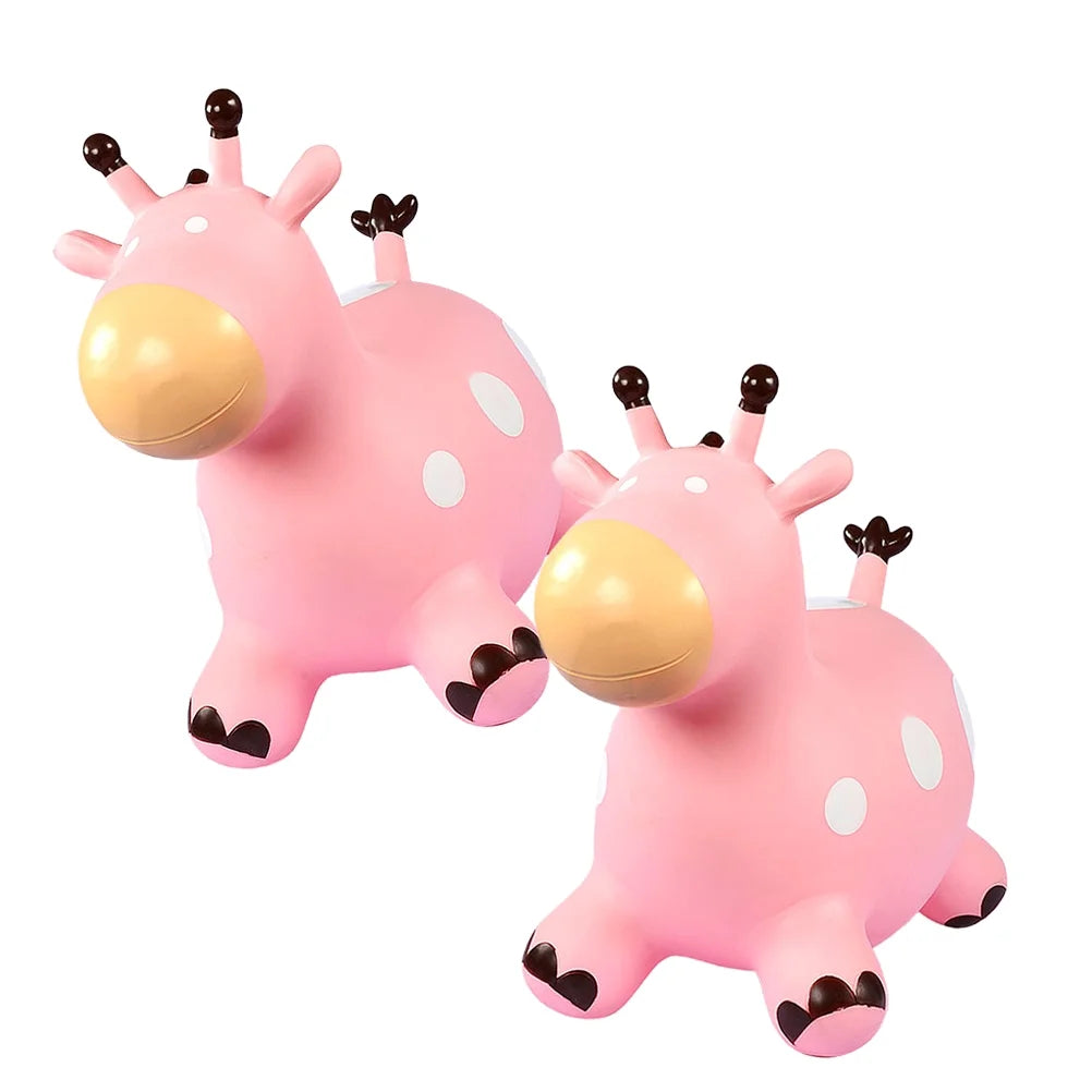 Inflatable Jumping Horse Toy with Air Pump (Pink) Z2628